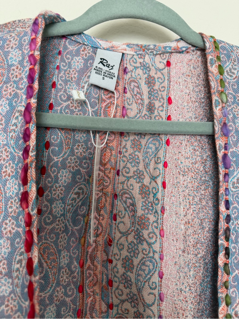 Raj Pink and Blue Paisley Lightweight Jacket